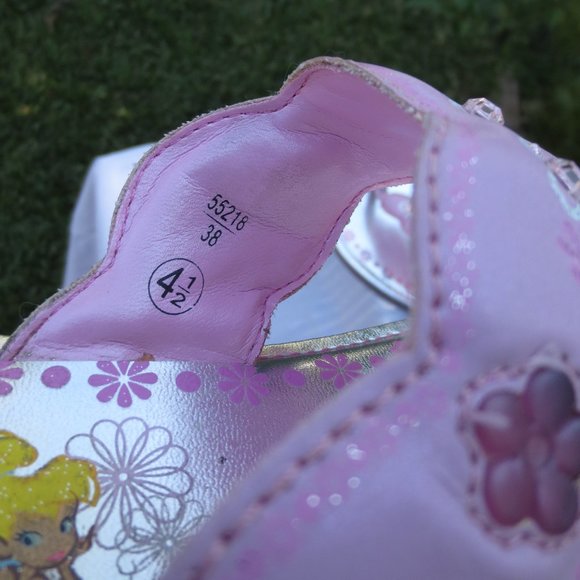 Disney Sandals Tinker Bell Pink Floral Light Up Toe Ring Thongs Girls Size 4.5 - Picture 6 of 9